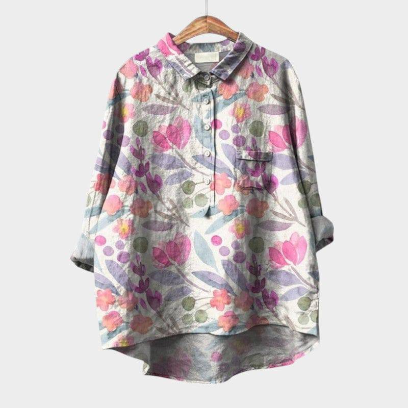 Elegant Nola™ blouse by Emma & Rose Cape Town, shown in a stylish, fitted design with a soft fabric texture.