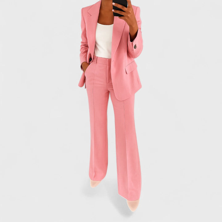 Women's Suit Set with Blazer and Wide Pants