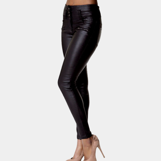Skinny High Waist Leather Pants for Women