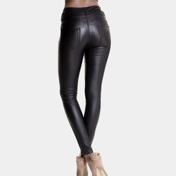Skinny High Waist Leather Pants for Women