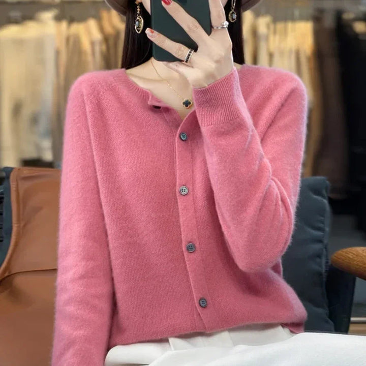 Linda Cozy Wool Cardigan, view 6 - Elena Harper