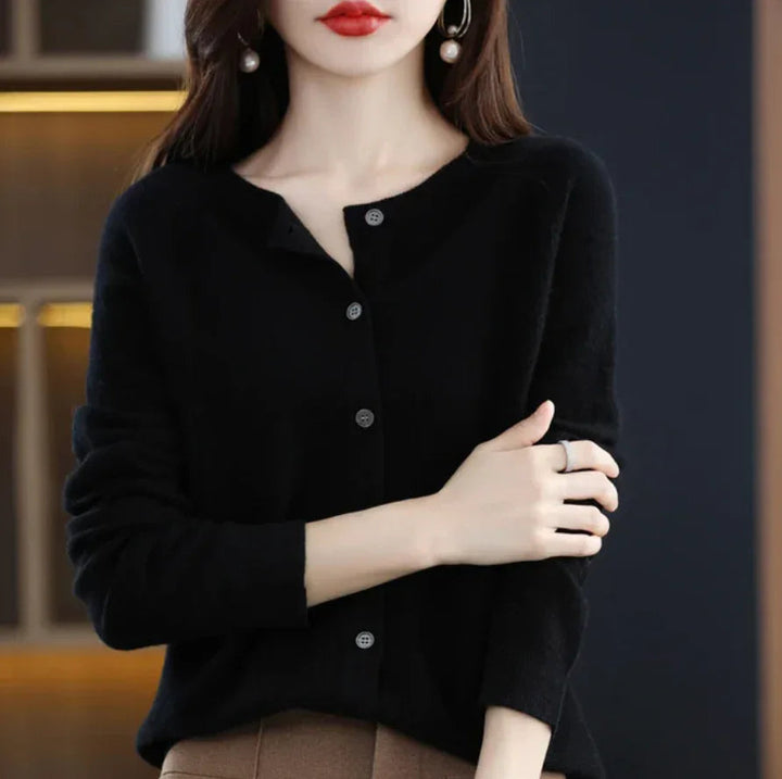 Linda Cozy Wool Cardigan, view 2 - Elena Harper