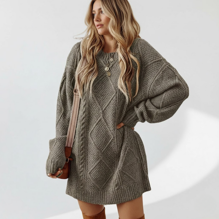 Madeleine Elegant and Comfortable Knit Dress, view 4 - Elena Harper