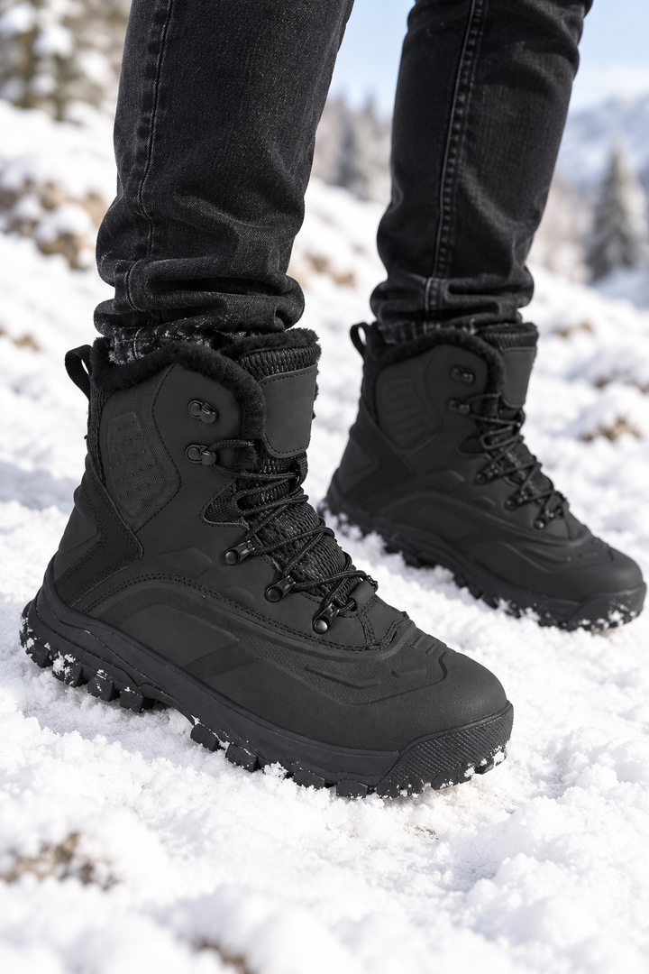 Men's High-Top Snow Boots with Metal Laces and Treaded Sole Vardek, view 4 - Elena Harper