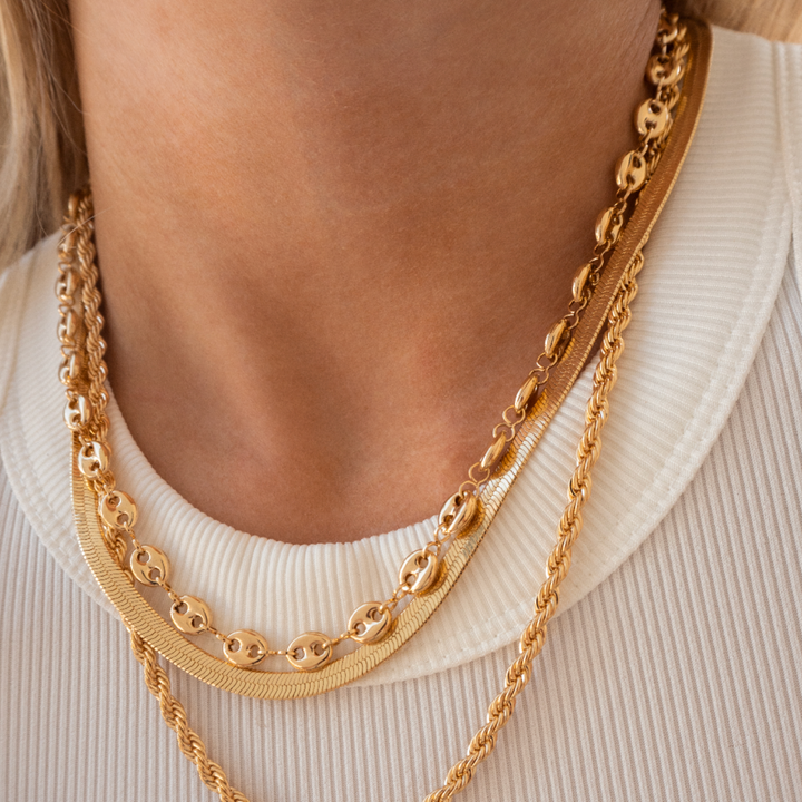 Simple Oval Link Necklace, view 3 - Elena Harper