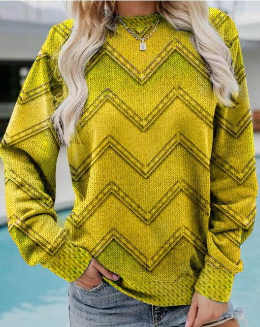 Women's Sweatshirt with Round Neck and Long Sleeves