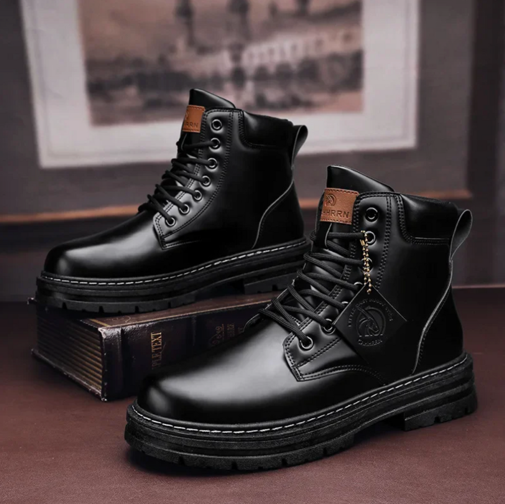Durable Luxury Lace-Up Boots for Men Comfortable Everyday Shoes, view 2 - Elena Harper