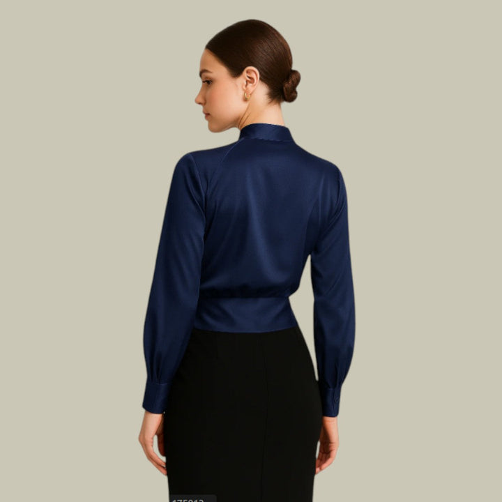 Verena | Elegant Satin Wrap Blouse for Women