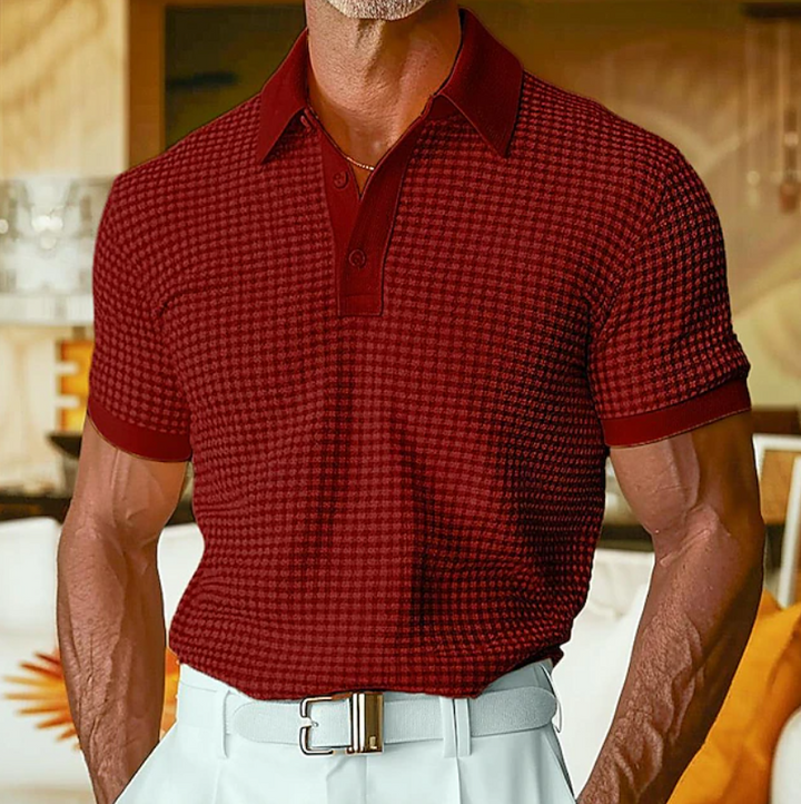 Laurent Monaco Checked Polo Shirt for Men, view 8 - Elena Harper