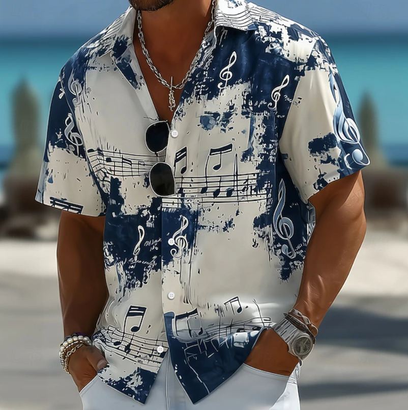 Rico Abstract Splash Print Summer Shirt, view 4 - Elena Harper