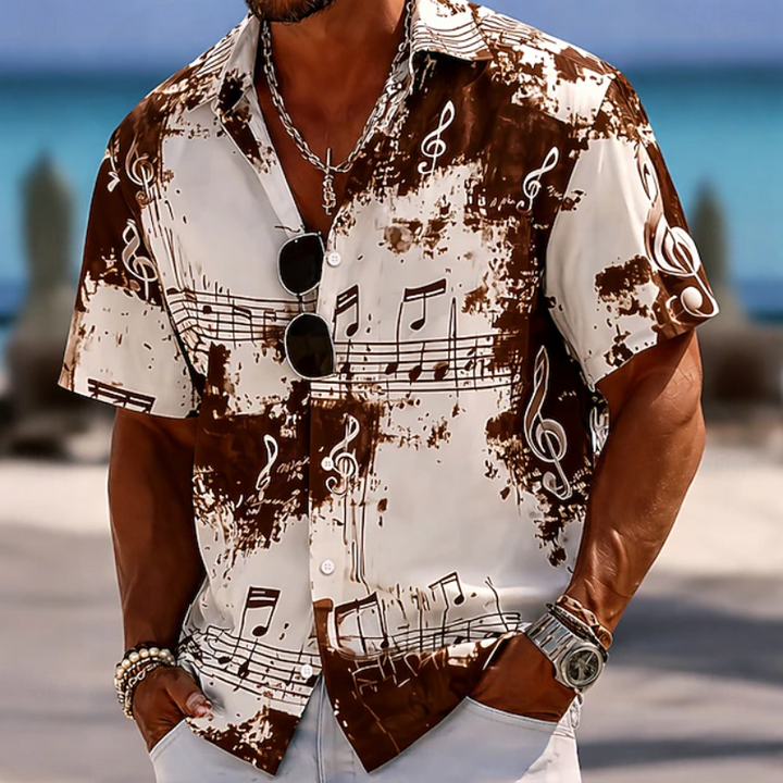 Rico Abstract Splash Print Summer Shirt, view 3 - Elena Harper