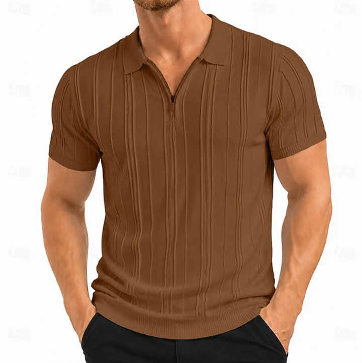 Colby Textured Slim Fit Polo Shirt - Elena Harper