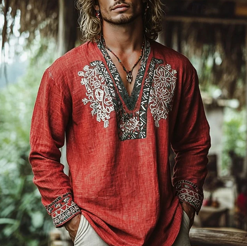 Sebastian Embroidered Resort Shirt, view 3 - Elena Harper