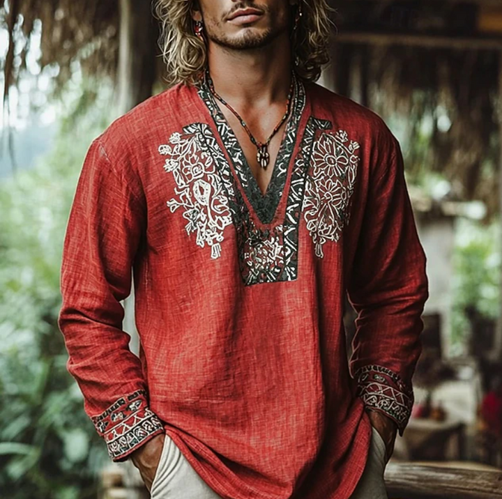Sebastian Embroidered Resort Shirt, view 3 - Elena Harper