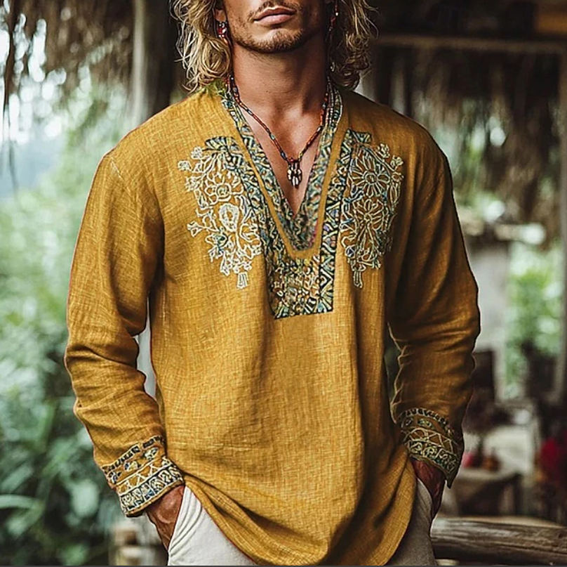 Sebastian Embroidered Resort Shirt, view 4 - Elena Harper