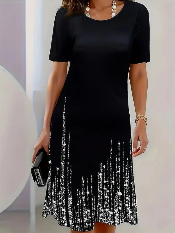 Women's Elegant Midi Evening Dress - Effortless Style