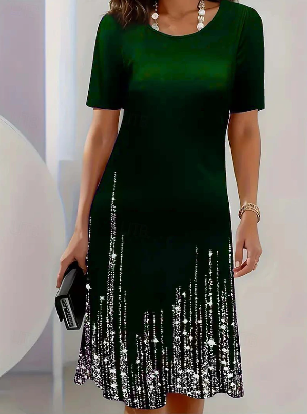 Women's Elegant Midi Evening Dress - Effortless Style