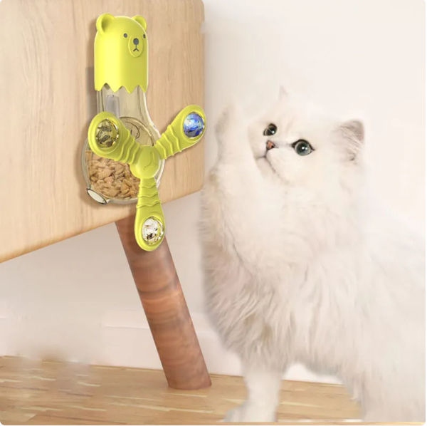 Pet Interactive Bear Treat Dispenser with Rotating Arms