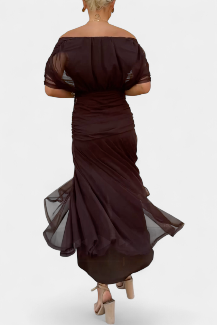 CHIC MAXI DRESS WITH V-NECK FOR WOMEN