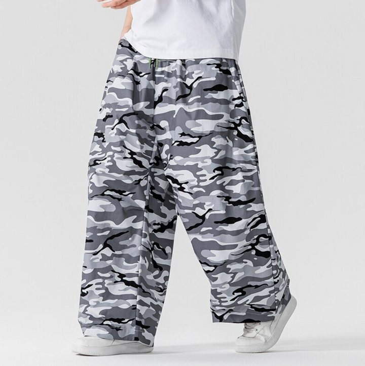 Camouflage Wide-Leg Trousers - Elena Harper