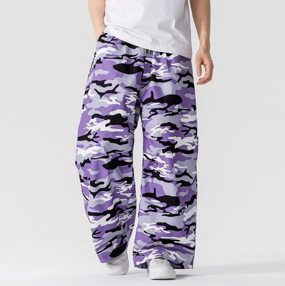 Camouflage Wide-Leg Trousers - Elena Harper