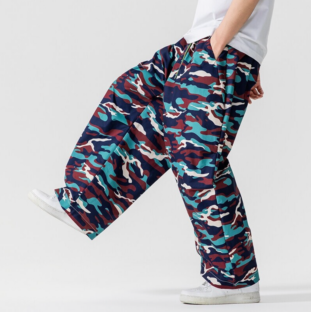 Camouflage Wide-Leg Trousers - Elena Harper