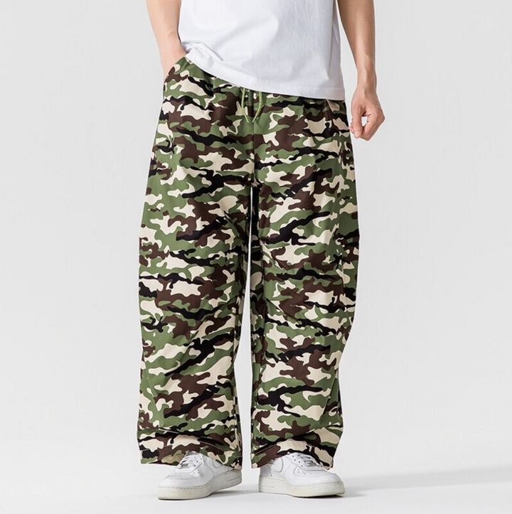 Camouflage Wide-Leg Trousers - Elena Harper