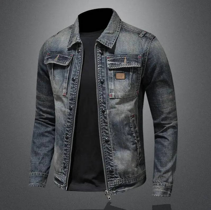 LAURENT MONACO | ZIPPERED DENIM JACKET FOR MEN