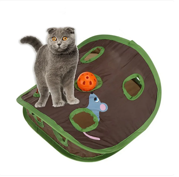 Interactive Cat Tent with Play Toys – Cozy Cave for Feline Fun