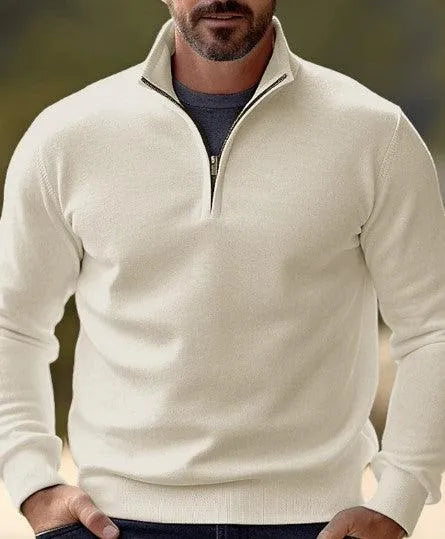 Men's Sweater Modern Quarter Zip, Comfortable, Durable Perfect for Every Day, view 3 - Elena Harper