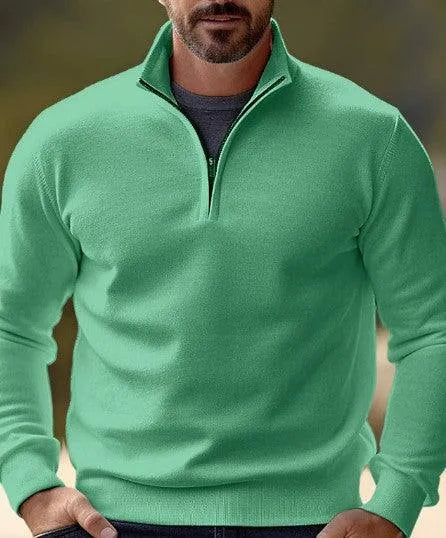 Men's Sweater Modern Quarter Zip, Comfortable, Durable Perfect for Every Day, view 6 - Elena Harper