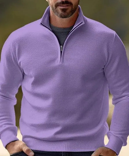 Men's Sweater Modern Quarter Zip, Comfortable, Durable Perfect for Every Day, view 7 - Elena Harper