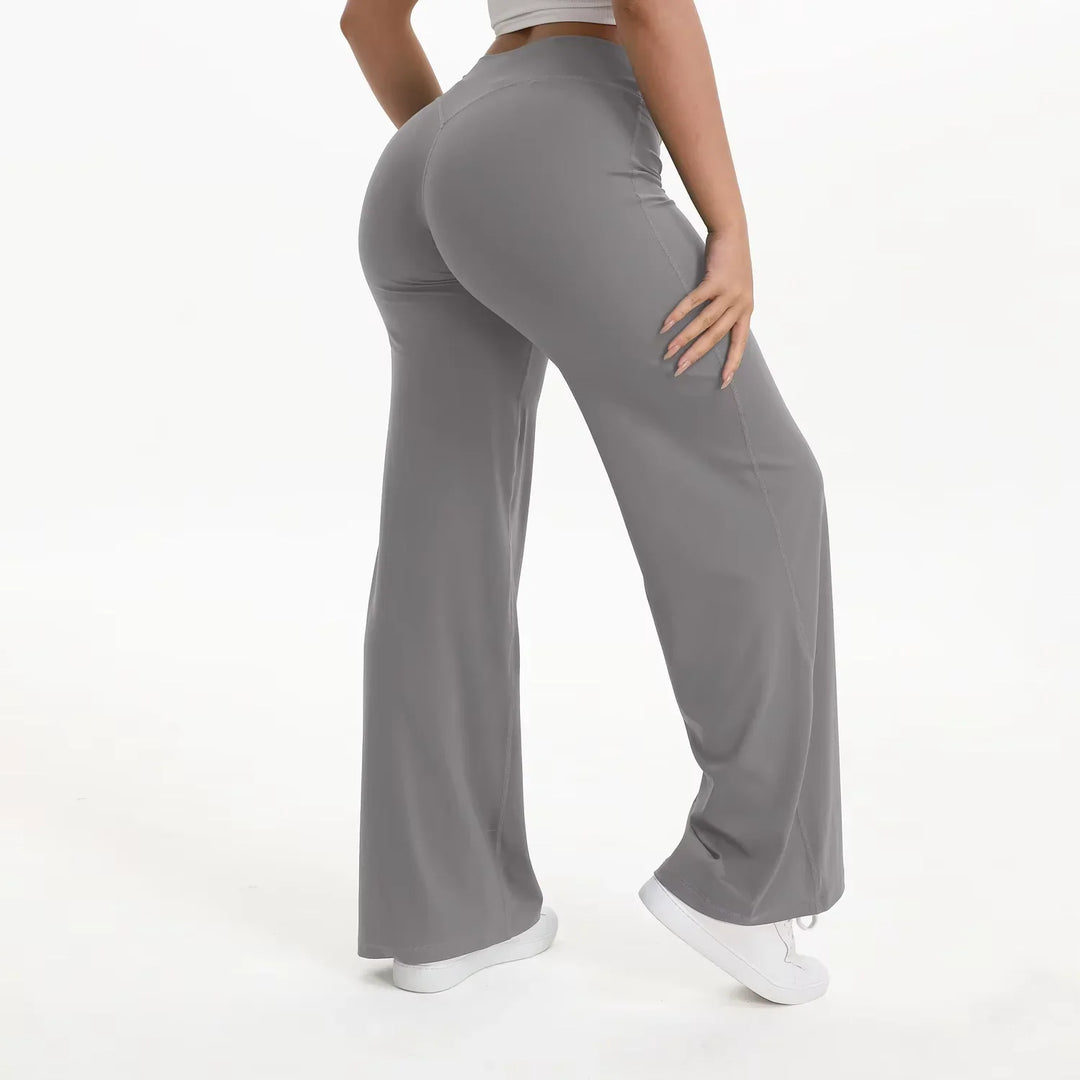 High-waisted wide-leg fluid yoga pants for women