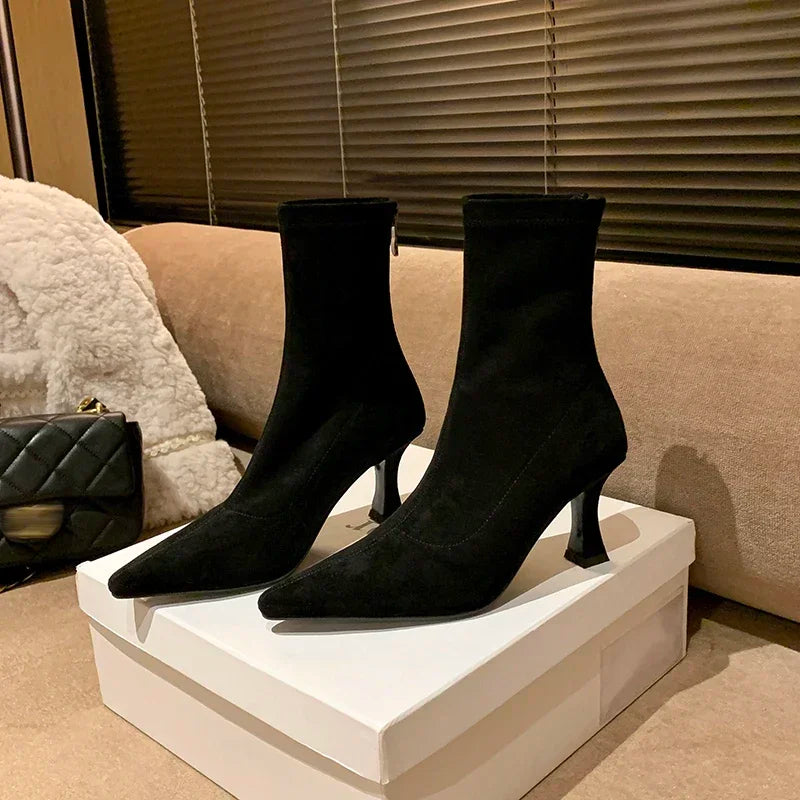 Doris Women's Pointed Heel Boots, view 8 - Elena Harper
