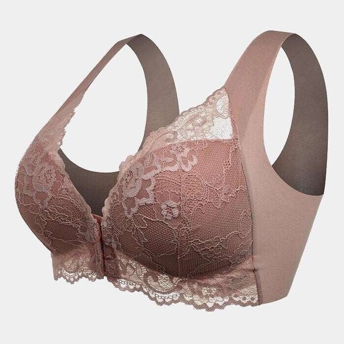 Seamless Lace Sports Bra with Front Closure Mireya, view 2 - Elena Harper