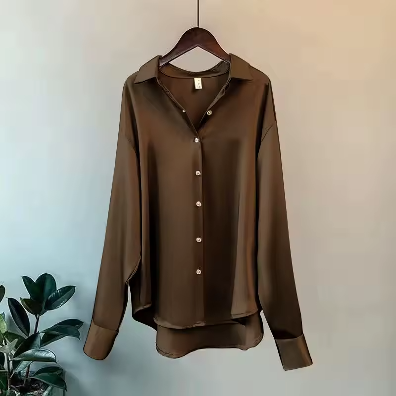 DENISE – THE ELEGANT SILKY BUTTON-UP SHIRT