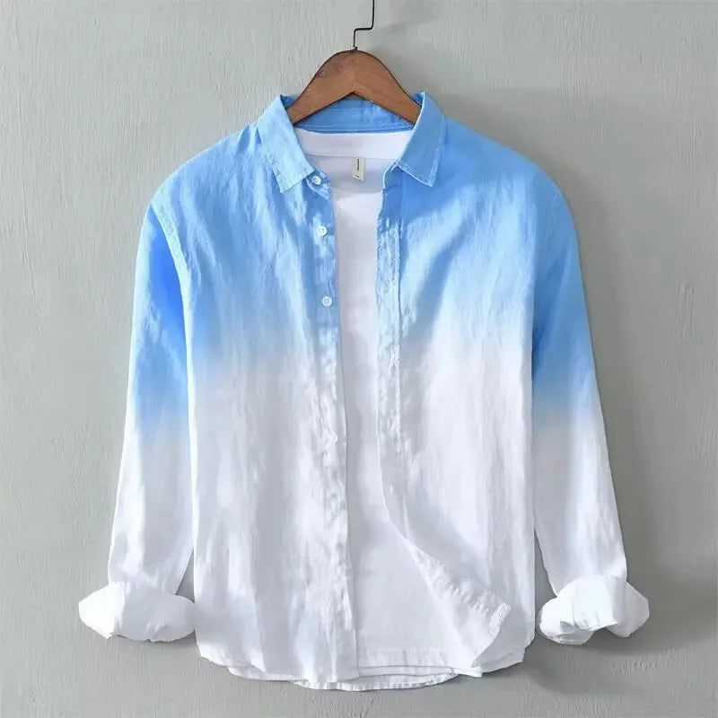Men's Gradient Relaxed Fit Casual Shirt - Effortless Style