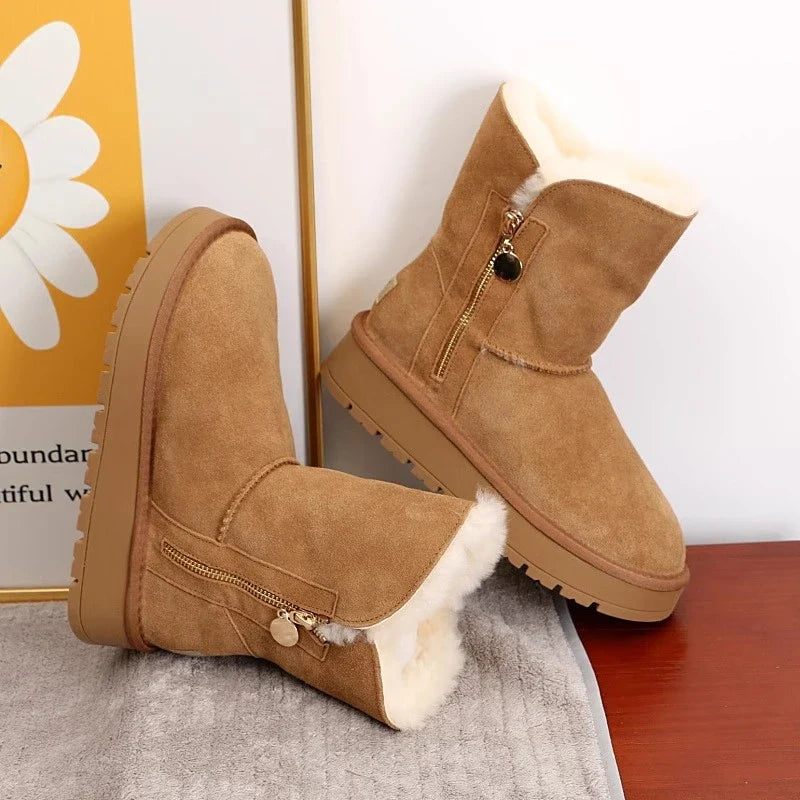 Women's Fleece Mid-Calf Snow Boots Clairvane, view 6 - Elena Harper