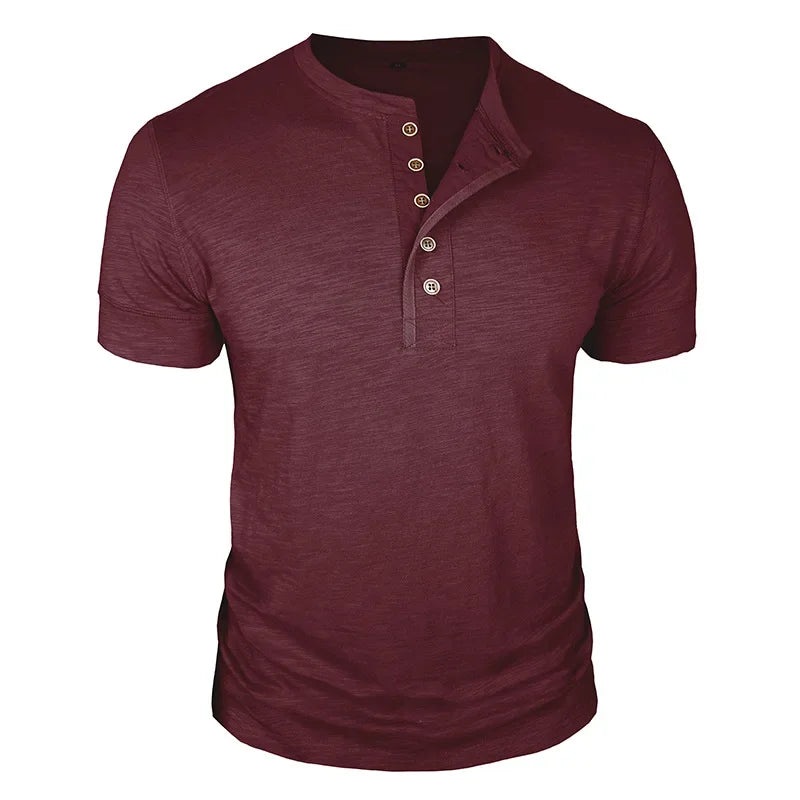 LAURENT MONACO | BUTTON-PLACKET T-SHIRT FOR MEN