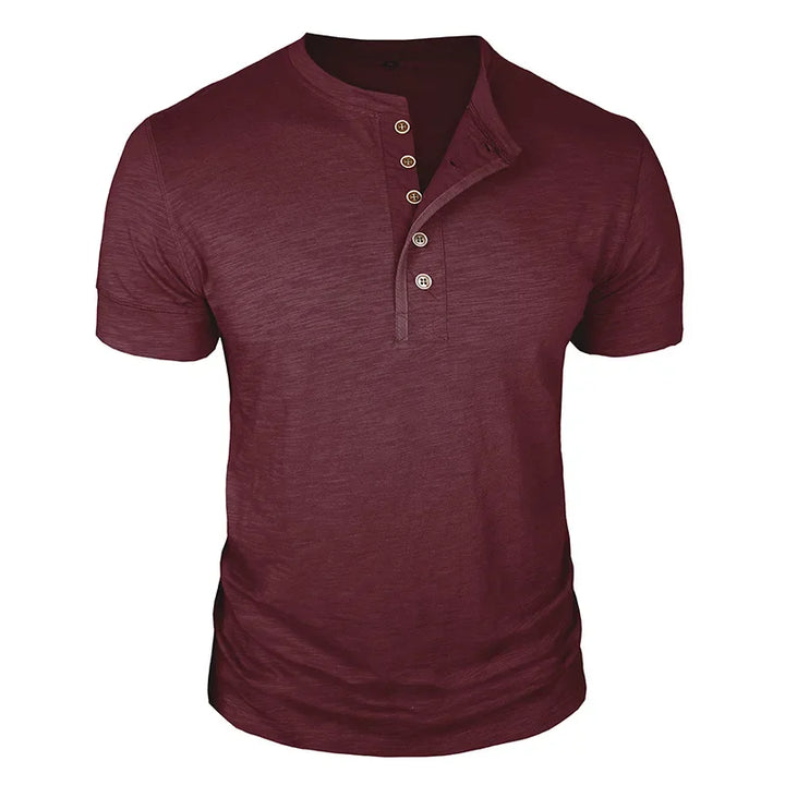 LAURENT MONACO | BUTTON-PLACKET T-SHIRT FOR MEN