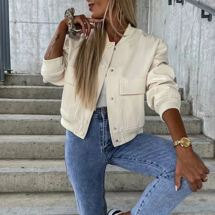 Trendy Women's Bomber Jacket - Casual and Modern