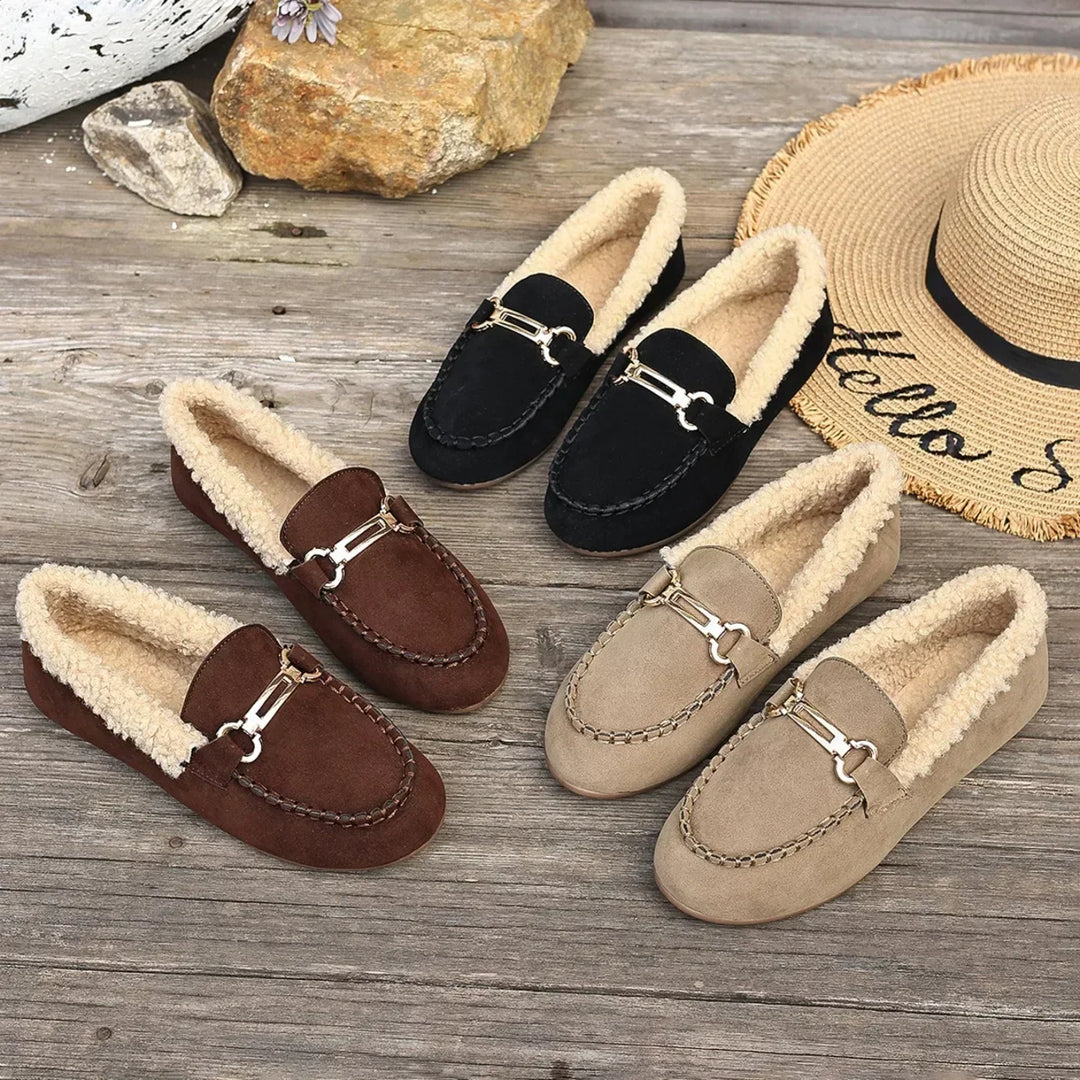 Martha Warm Suede Moccasins, view 9 - Elena Harper