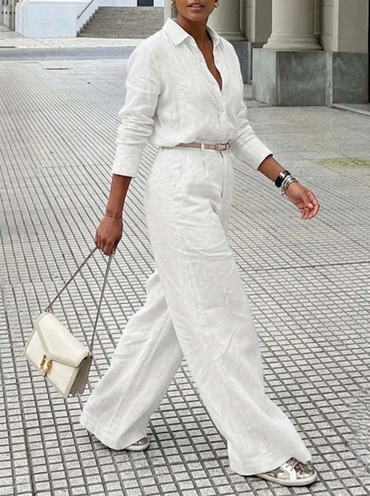 Lelia Elegant Linen Pants, view 4 - Elena Harper