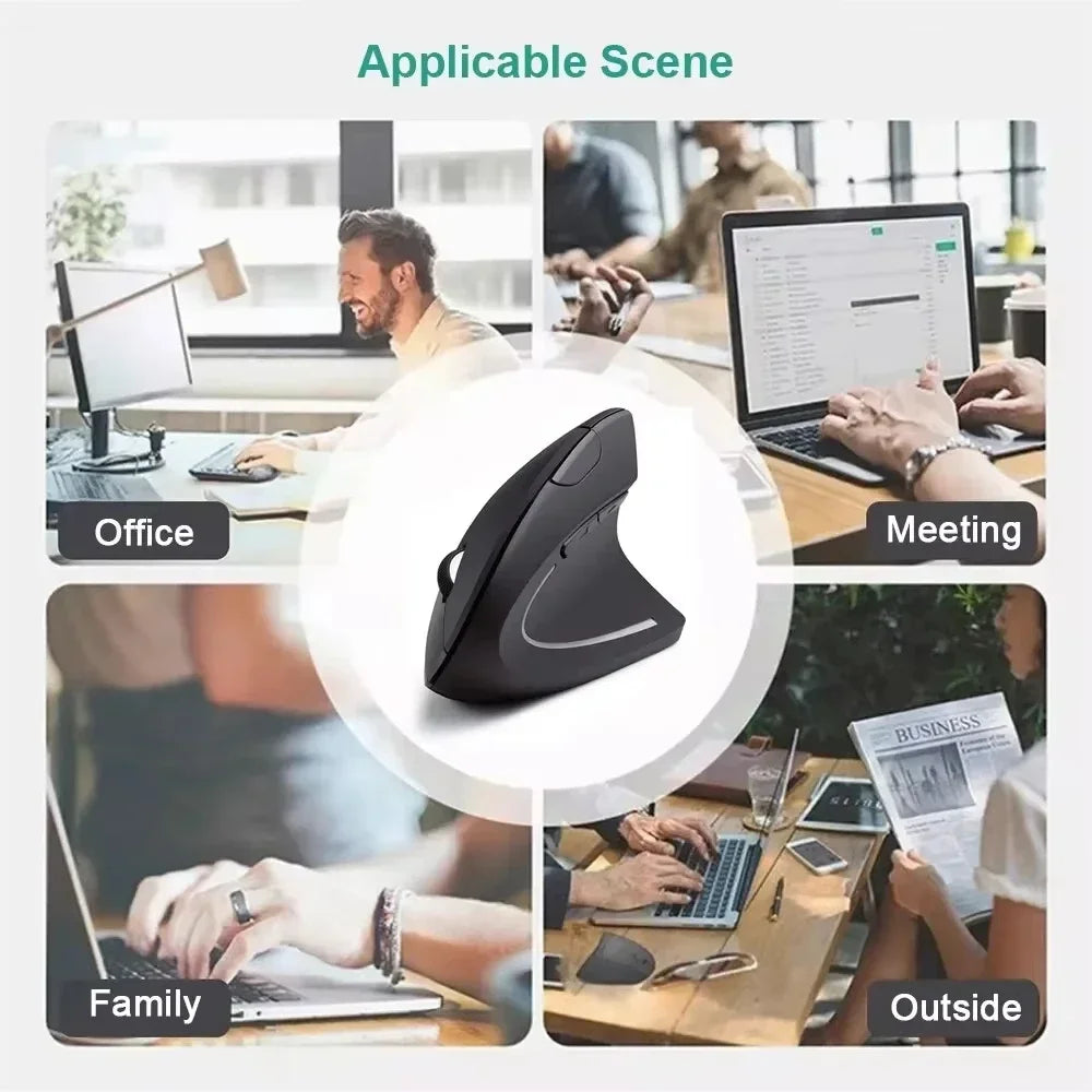 Silentix Vertical Ergonomic Mouse 2.4GHz 3 DPI Settings Ergonomic Mouse Optical Wireless Mouse for Laptop & Desktop Computer, view 4 - Elena Harper