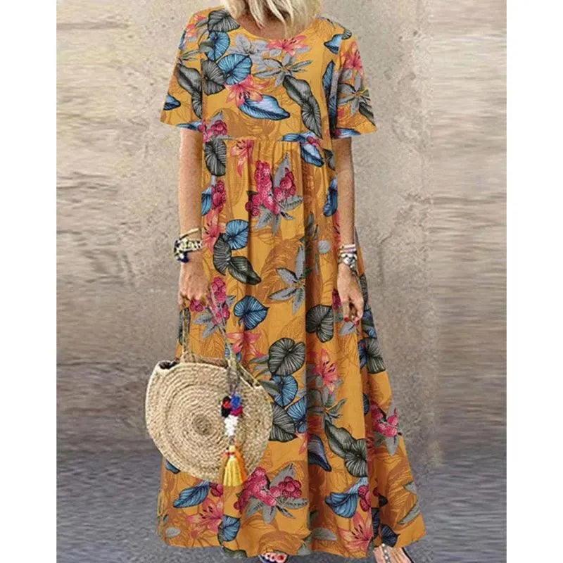 Catherine Vintage Boho Long Summer Dress, view 3 - Elena Harper