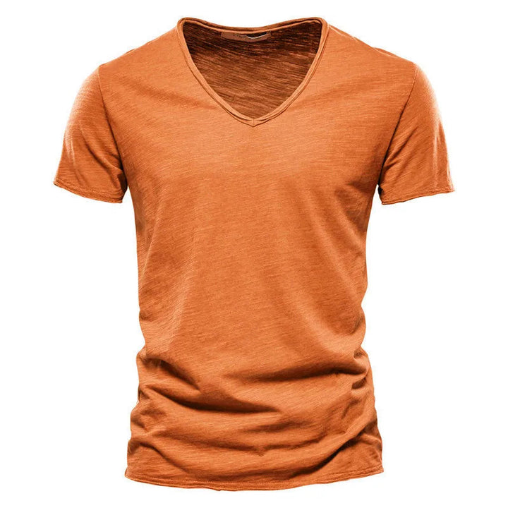 LAURENT MONACO | COTTON V-NECK T-SHIRT FOR MEN
