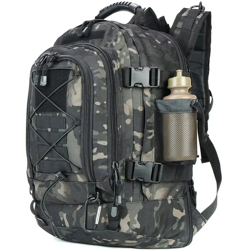 MILPRO Tactical Backpack 60L Waterproof nylon, molle system, heavy-duty outdoor backpack for hiking and survival, view 7 - Elena Harper