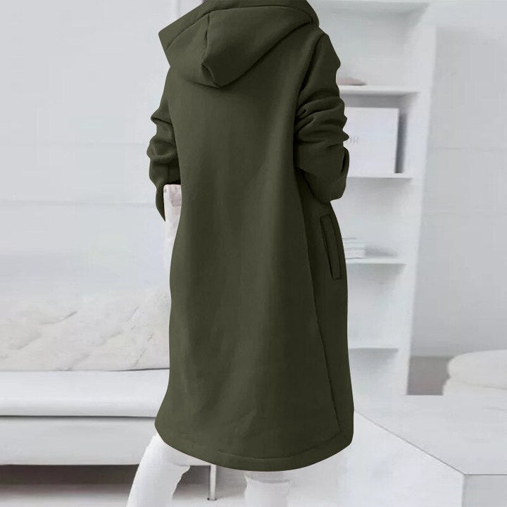 Mid-Length Jacket with Hood, view 2 - Elena Harper