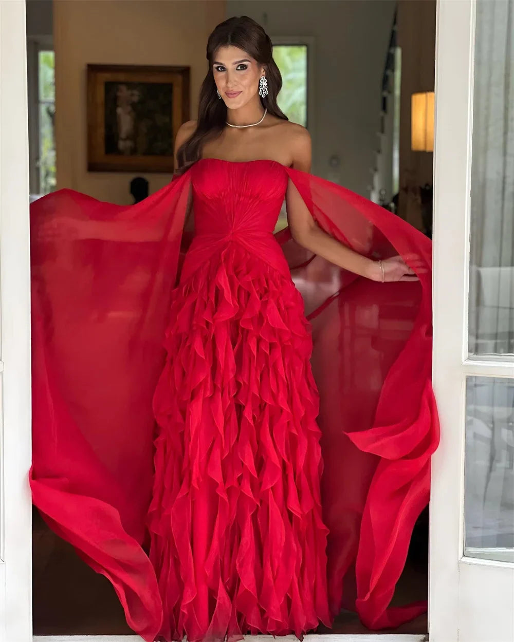 Gigliola Elegant Satin Dress, view 3 - Elena Harper