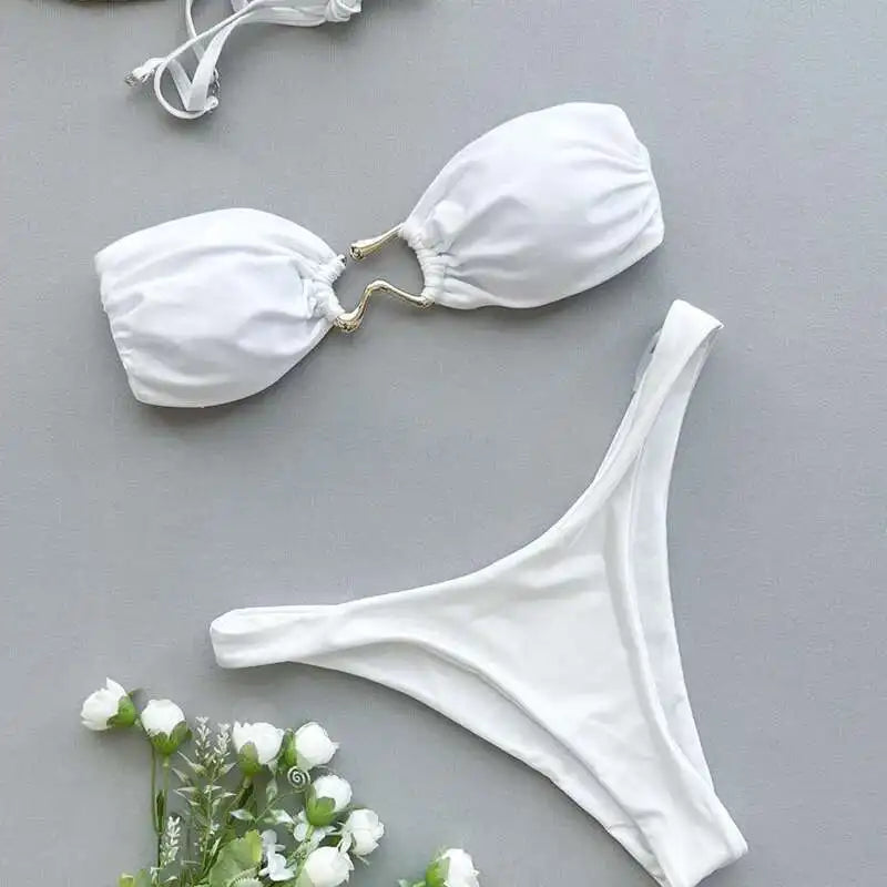 Beautifully Finished Bathing Suit in a Timeless Design, view 2 - Elena Harper